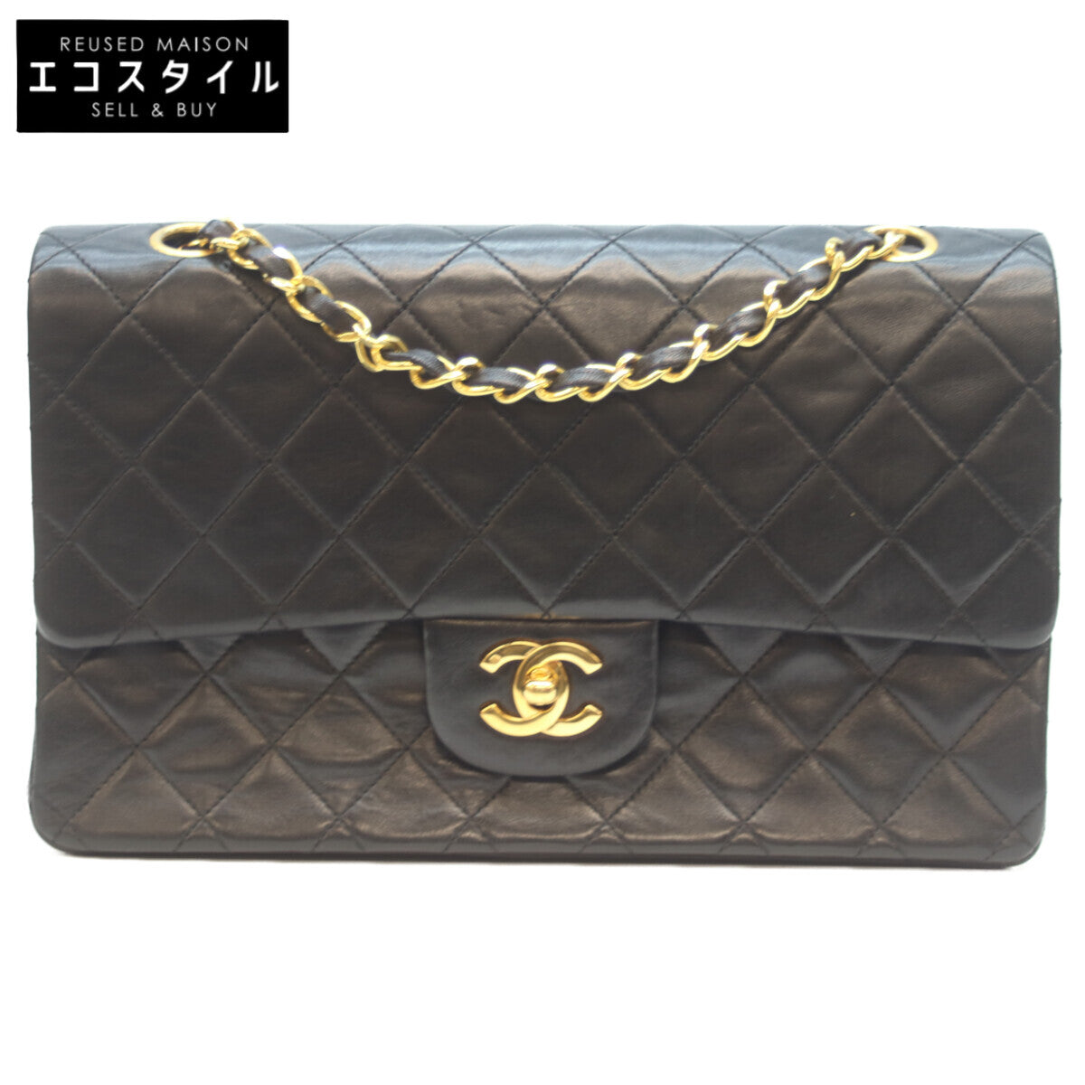CHANEL シャネル A01112 1番 黒 ﾗﾑ G金具 Wﾌﾗｯﾌﾟ ﾏﾄﾗｯｾ25 ショルダーバッグ