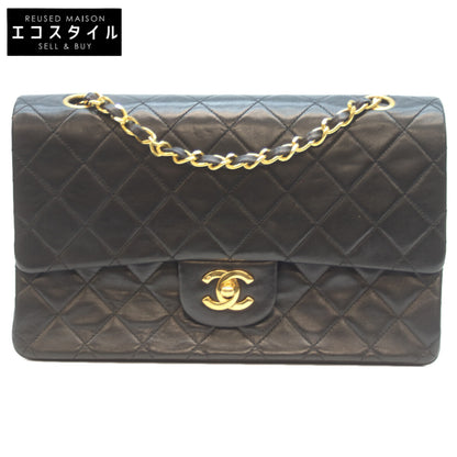 CHANEL シャネル A01112 1番 黒 ﾗﾑ G金具 Wﾌﾗｯﾌﾟ ﾏﾄﾗｯｾ25 ショルダーバッグ