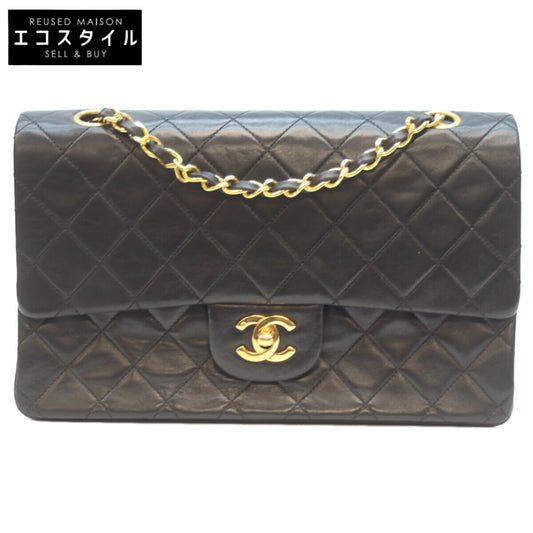 CHANEL シャネル A01112 1番 黒 ﾗﾑ G金具 Wﾌﾗｯﾌﾟ ﾏﾄﾗｯｾ25 ショルダーバッグ