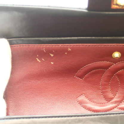 CHANEL シャネル A01112 1番 黒 ﾗﾑ G金具 Wﾌﾗｯﾌﾟ ﾏﾄﾗｯｾ25 ショルダーバッグ