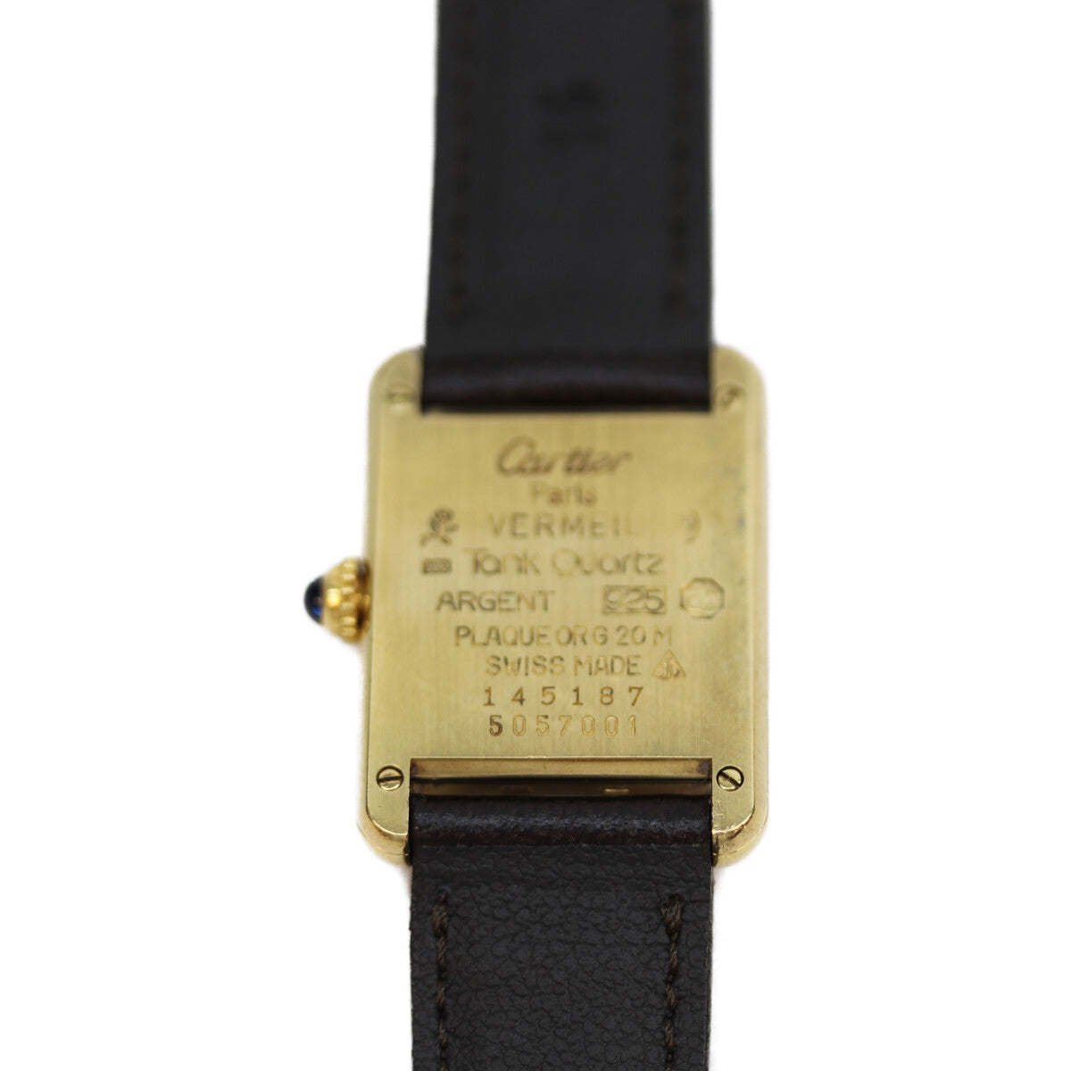 Cartier カルティエ 82-95年 925 ﾏｽﾄﾀﾝｸｳﾞｪﾙﾒｲﾕSM ﾛｰﾏ ｱｲﾎﾞﾘｰ文字盤 QZ 革 腕時計