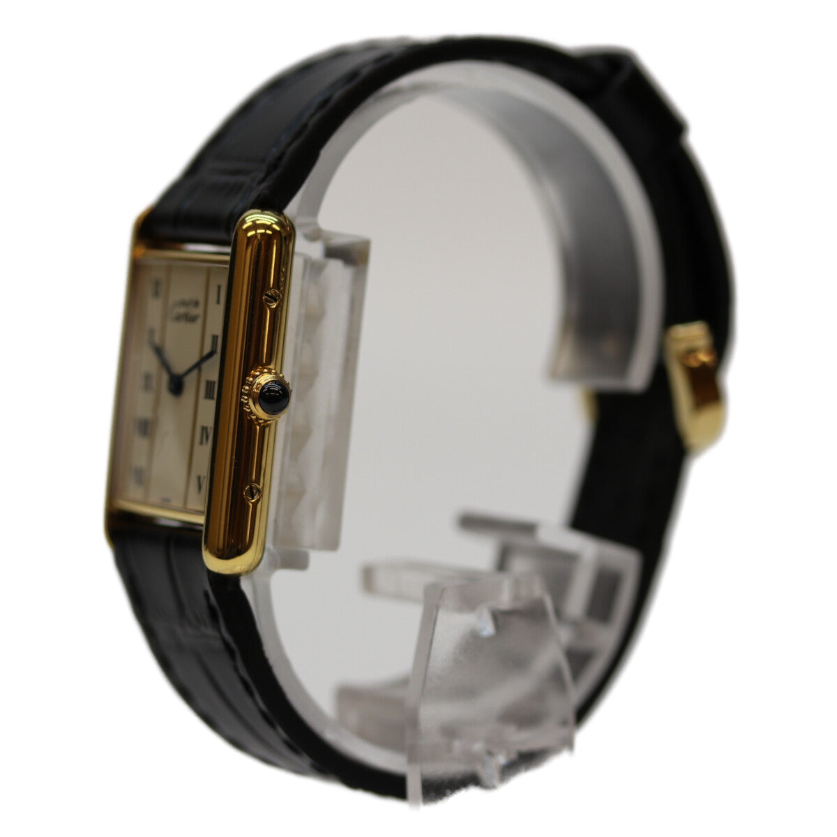 Cartier カルティエ 82-95年 925 ﾏｽﾄﾀﾝｸｳﾞｪﾙﾒｲﾕLM 白文字盤 QZ 革 腕時計