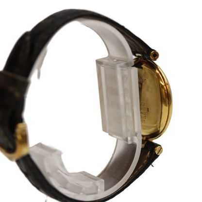 Cartier カルティエ 18K ｳﾞｧﾝﾄﾞｰﾑﾙｲｶﾙﾃｨｴLM ﾛｰﾏ ｱｲﾎﾞﾘｰ文字盤 QZ 革 腕時計