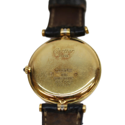 Cartier カルティエ 18K ｳﾞｧﾝﾄﾞｰﾑﾙｲｶﾙﾃｨｴLM ﾛｰﾏ ｱｲﾎﾞﾘｰ文字盤 QZ 革 腕時計