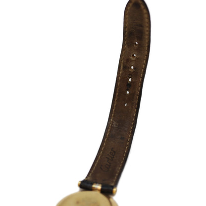 Cartier カルティエ 18K ｳﾞｧﾝﾄﾞｰﾑﾙｲｶﾙﾃｨｴLM ﾛｰﾏ ｱｲﾎﾞﾘｰ文字盤 QZ 革 腕時計