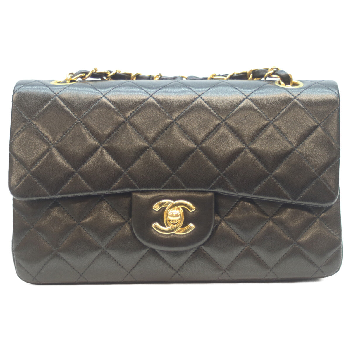 CHANEL シャネル 5番 A01113 黒 ﾗﾑ G金具 Wﾌﾗｯﾌﾟ ﾏﾄﾗｯｾ23 ショルダーバッグ