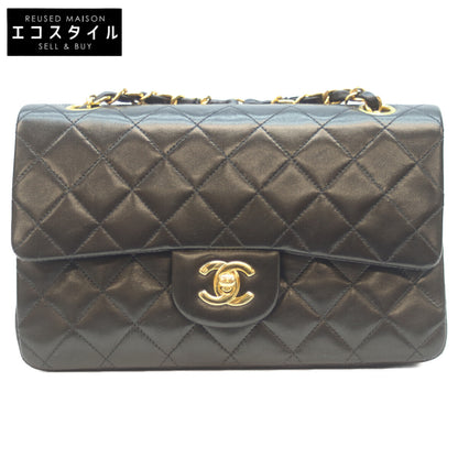 CHANEL シャネル 5番 A01113 黒 ﾗﾑ G金具 Wﾌﾗｯﾌﾟ ﾏﾄﾗｯｾ23 ショルダーバッグ