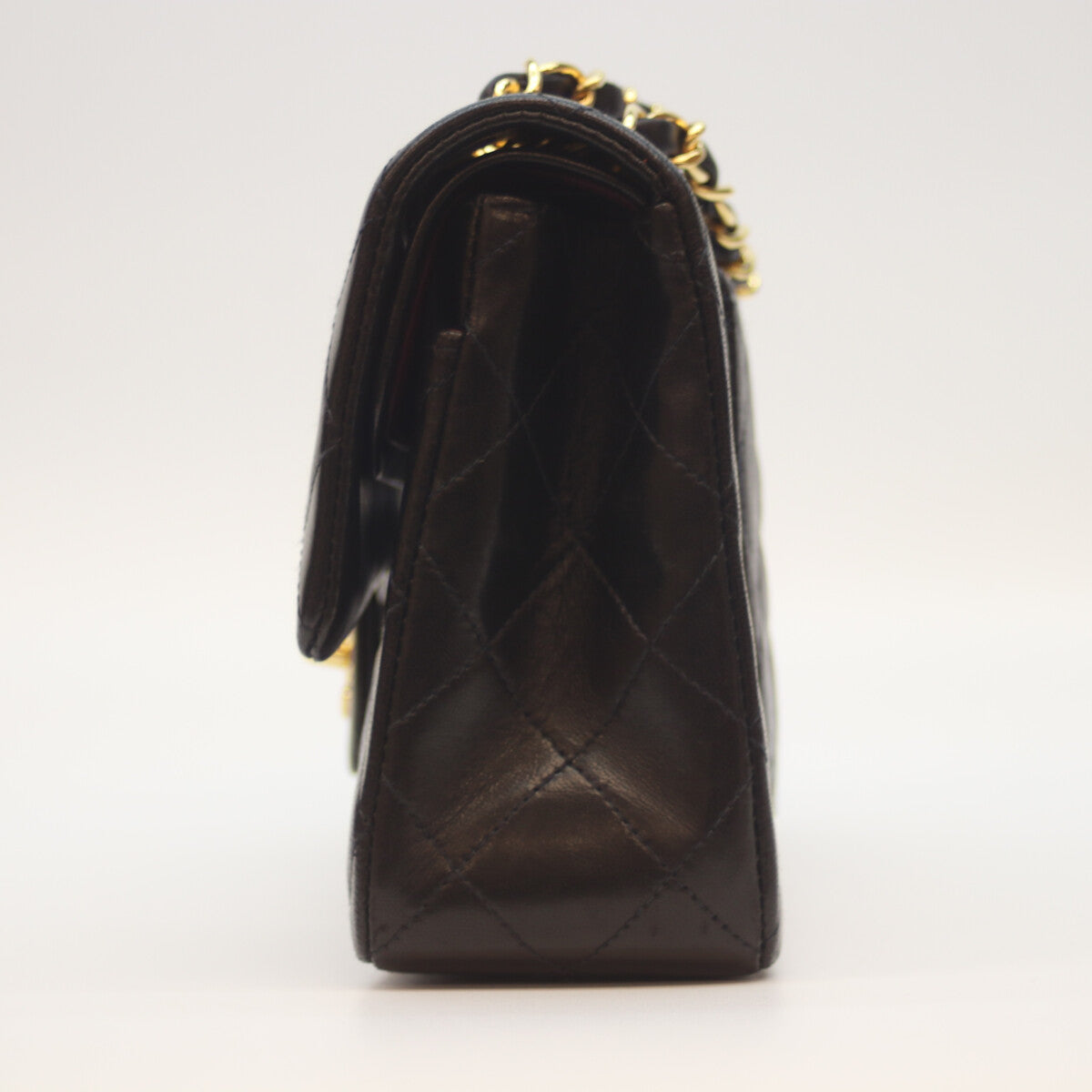 CHANEL シャネル 5番 A01113 黒 ﾗﾑ G金具 Wﾌﾗｯﾌﾟ ﾏﾄﾗｯｾ23 ショルダーバッグ