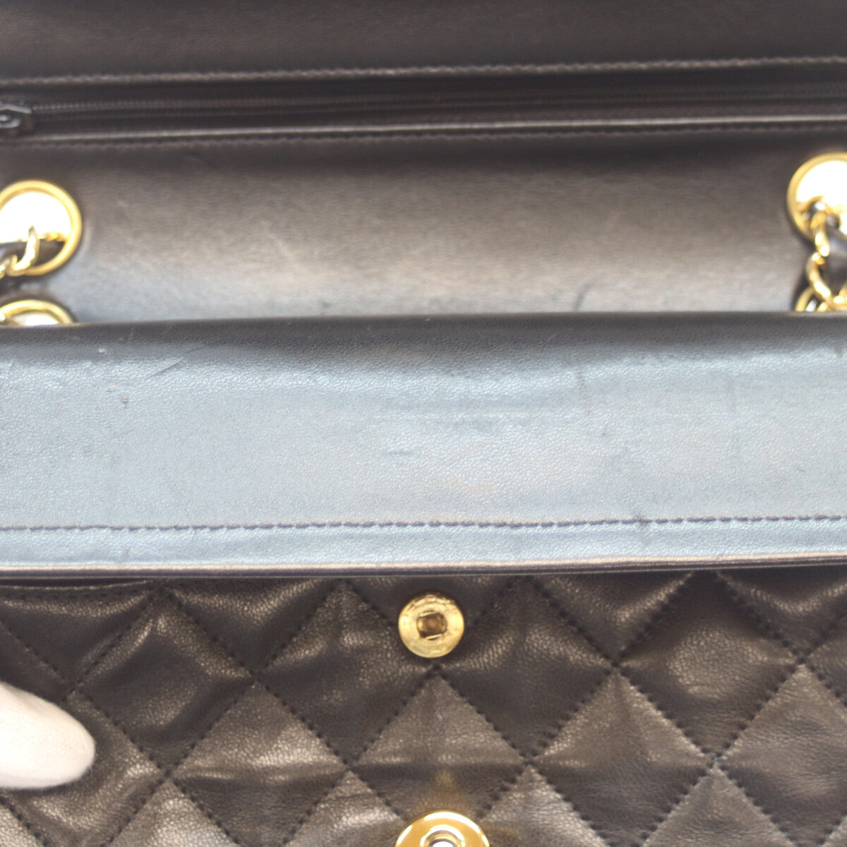 CHANEL シャネル 5番 A01113 黒 ﾗﾑ G金具 Wﾌﾗｯﾌﾟ ﾏﾄﾗｯｾ23 ショルダーバッグ