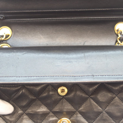 CHANEL シャネル 5番 A01113 黒 ﾗﾑ G金具 Wﾌﾗｯﾌﾟ ﾏﾄﾗｯｾ23 ショルダーバッグ