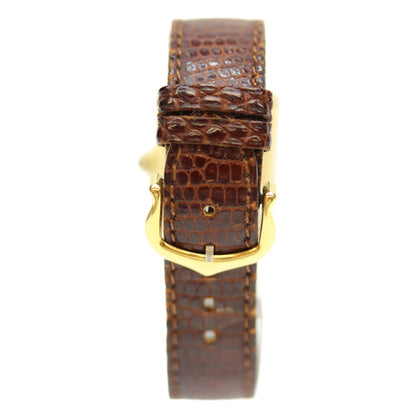 Cartier カルティエ 76-81年 925 ﾏｽﾄﾀﾝｸｳﾞｪﾙﾒｲﾕSM ﾛｰﾏｱｲﾎﾞﾘｰ文字盤 手巻き 革 腕時計