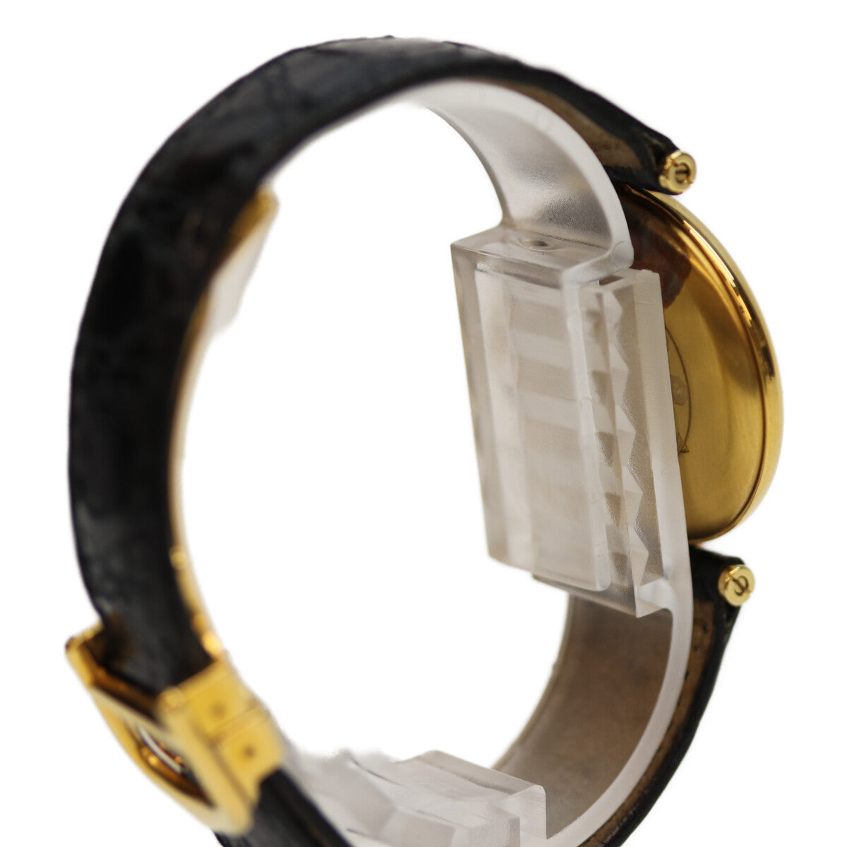 Cartier カルティエ 925 ﾏｽﾄｳﾞｧﾝﾄﾞｰﾑｳﾞｪﾙﾒｲﾕLM 黒文字盤 QZ 革 腕時計