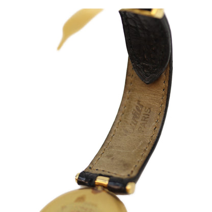 Cartier カルティエ 925 ﾏｽﾄｳﾞｧﾝﾄﾞｰﾑｳﾞｪﾙﾒｲﾕLM 黒文字盤 QZ 革 腕時計