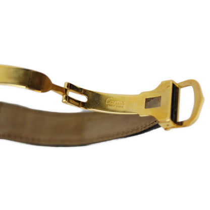 Cartier カルティエ 925 ﾏｽﾄｳﾞｧﾝﾄﾞｰﾑｳﾞｪﾙﾒｲﾕLM 黒文字盤 QZ 革 腕時計