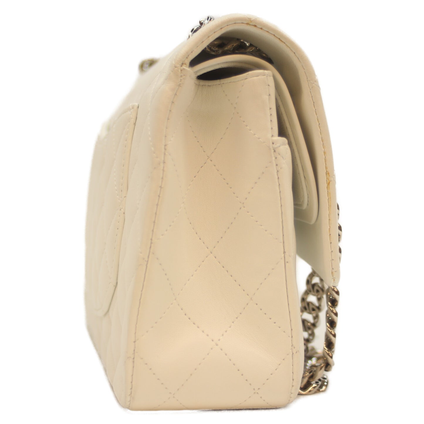 CHANEL シャネル 11番 A01112 白 ﾗﾑ ｼﾙﾊﾞｰ金具 Wﾌﾗｯﾌﾟ ﾏﾄﾗｯｾ25 ショルダーバッグ