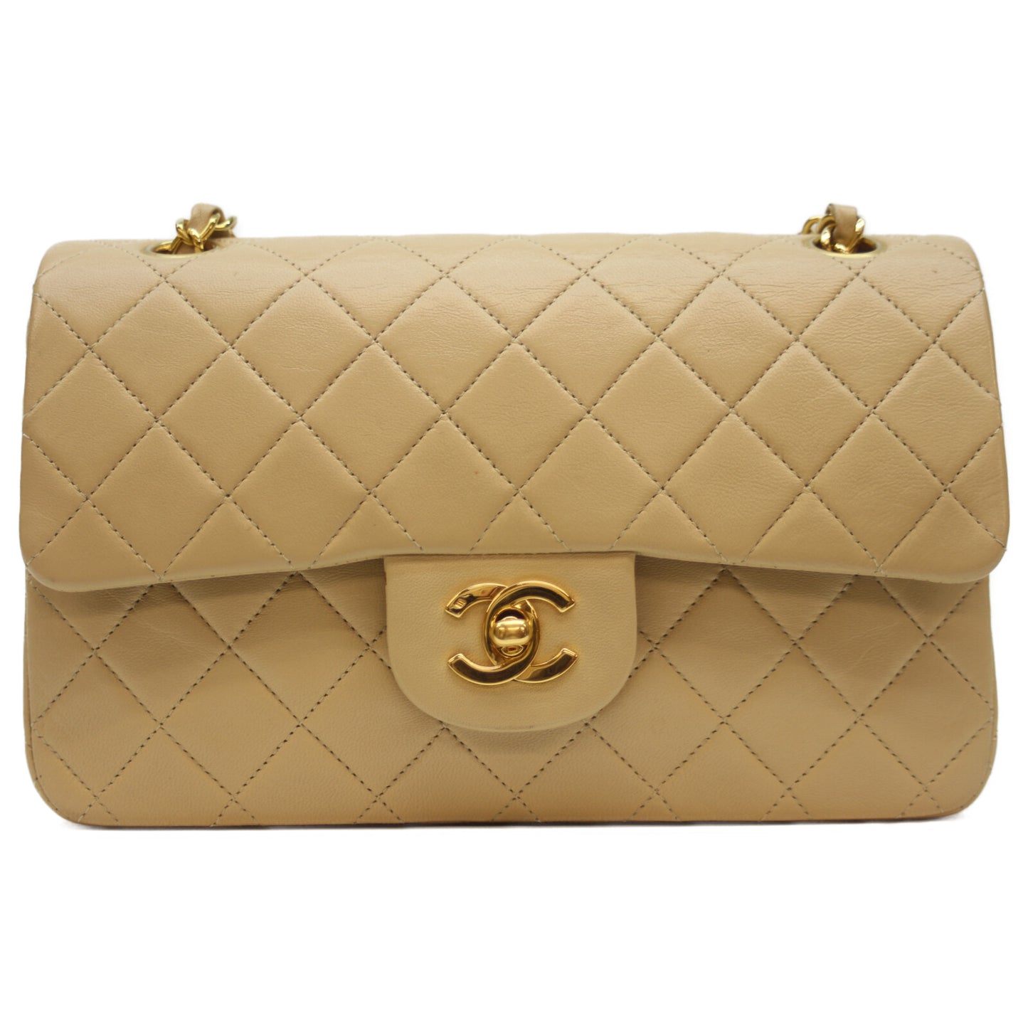 CHANEL シャネル 1番台 A01113 ﾍﾞｰｼﾞｭ G金具 ﾗﾑ Wﾌﾗｯﾌﾟ ﾏﾄﾗｯｾ23ｽﾓｰﾙ ショルダーバッグ