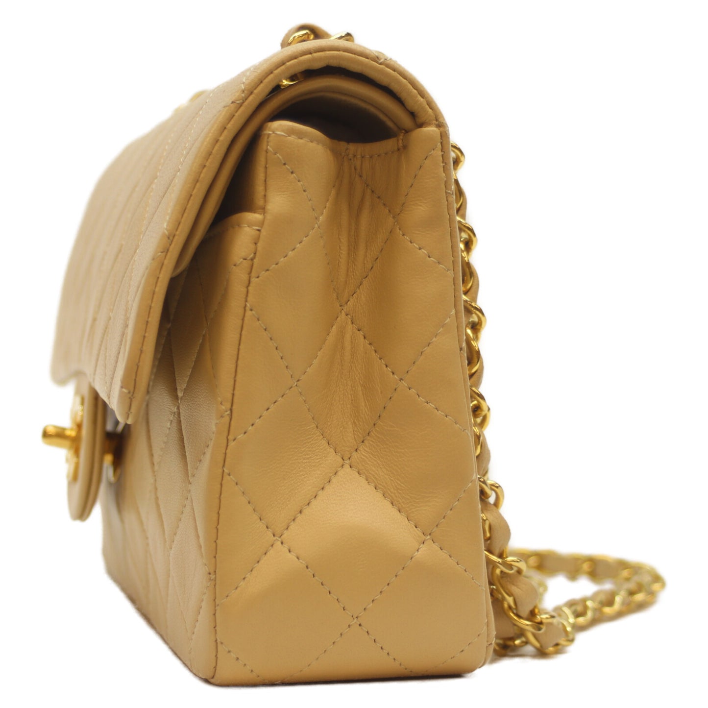 CHANEL シャネル 1番台 A01113 ﾍﾞｰｼﾞｭ G金具 ﾗﾑ Wﾌﾗｯﾌﾟ ﾏﾄﾗｯｾ23ｽﾓｰﾙ ショルダーバッグ