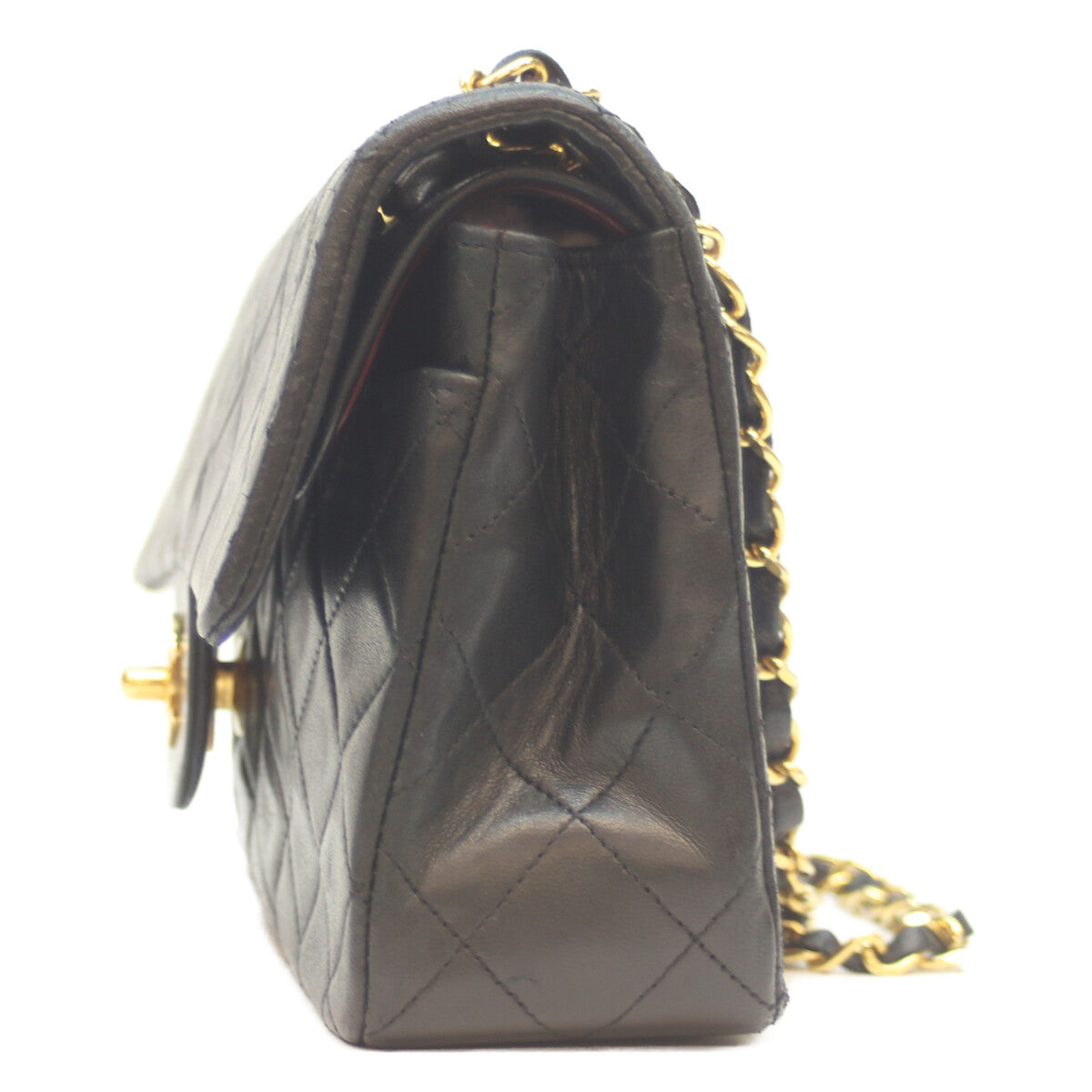 CHANEL シャネル 1番 A01113 黒 ﾗﾑ G金具 Wﾌﾗｯﾌﾟ ﾏﾄﾗｯｾ23 ショルダーバッグ