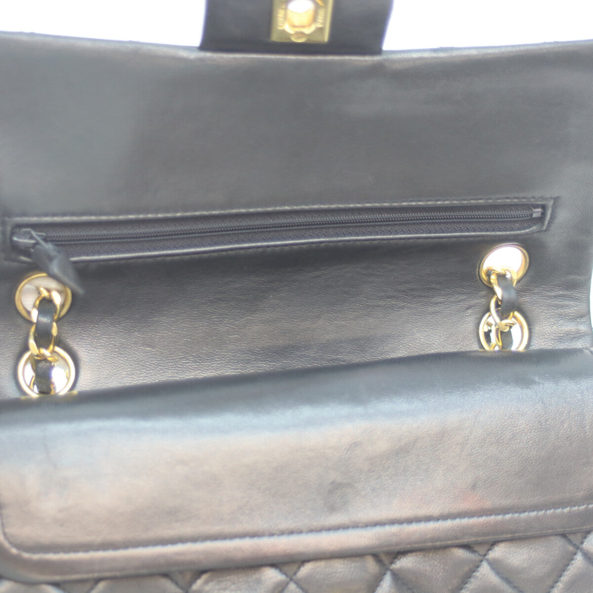 CHANEL シャネル 1番 A01113 黒 ﾗﾑ G金具 Wﾌﾗｯﾌﾟ ﾏﾄﾗｯｾ23 ショルダーバッグ