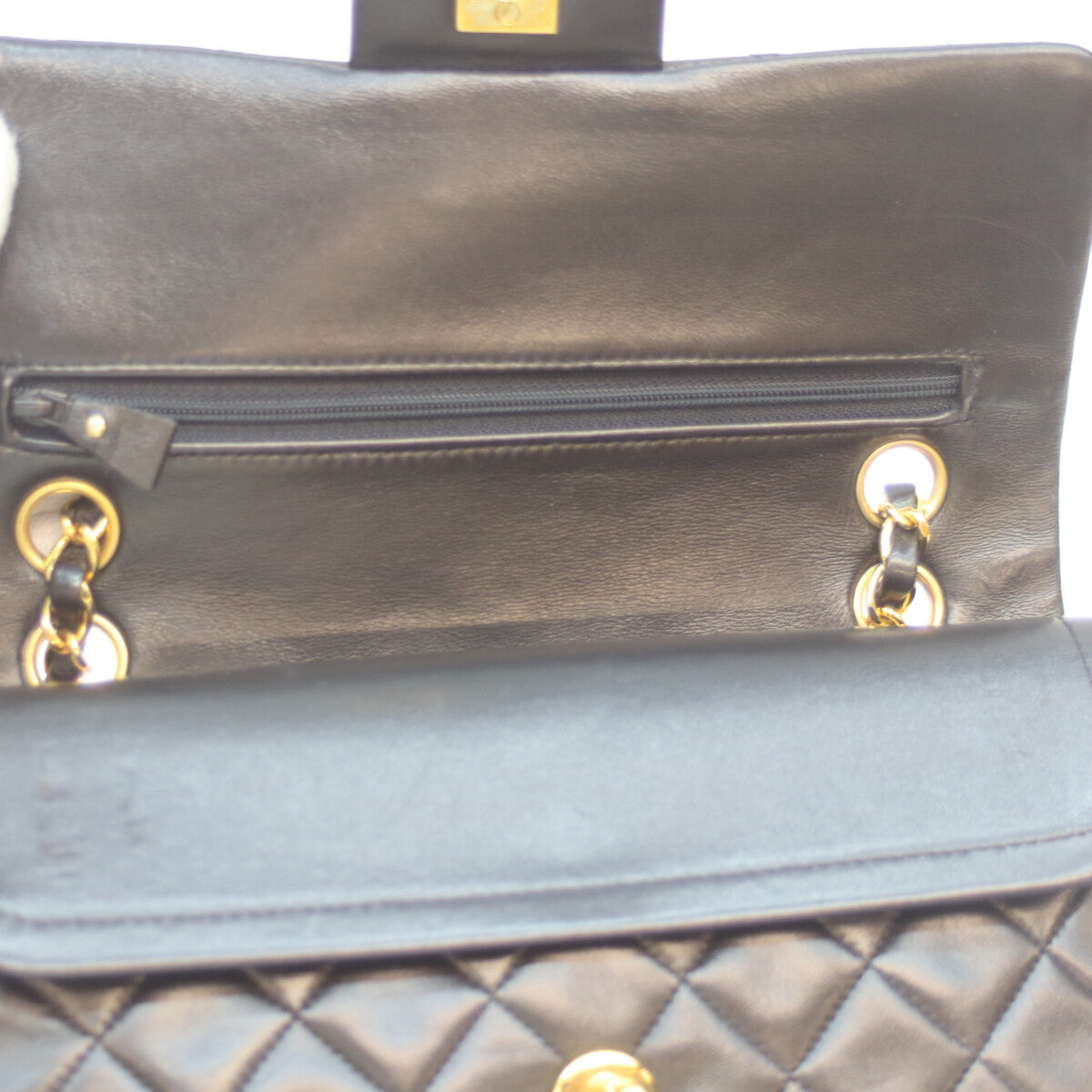 CHANEL シャネル 2番 A01113 黒 ﾗﾑ G金具 Wﾌﾗｯﾌﾟ ﾏﾄﾗｯｾ23 ショルダーバッグ