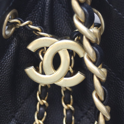 CHANEL シャネル 25SS AS5293 黒 ｷｬﾋﾞｱ ｸﾞﾚｲﾝﾄﾞｶｰﾌｽｷﾝ G金具 ｼｬﾈﾙ25ｽﾓｰﾙ ショルダーバッグ