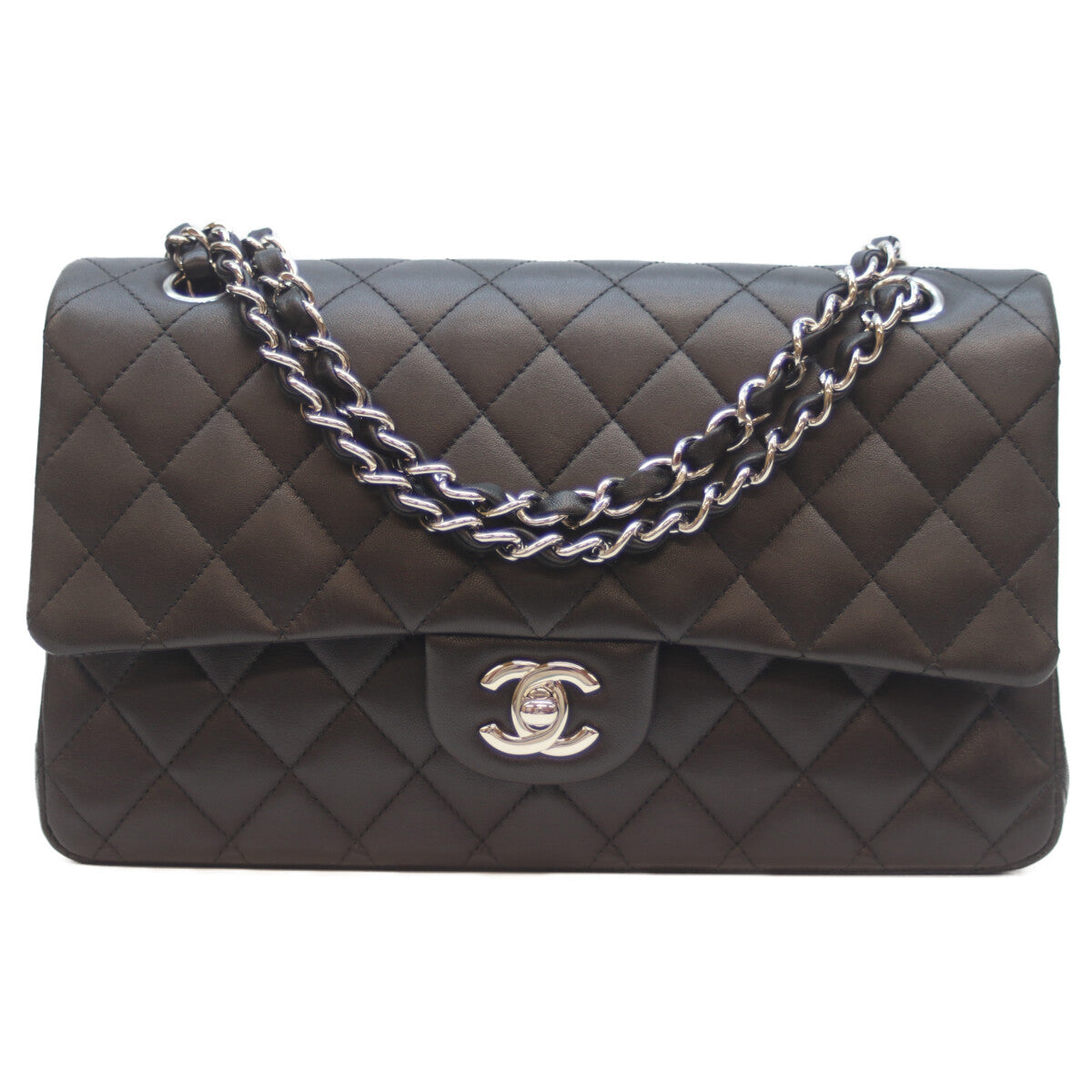 CHANEL シャネル A01112 14番 黒 ﾗﾑ ｼﾙﾊﾞｰ金具 Wﾌﾗｯﾌﾟ ﾏﾄﾗｯｾ25 ショルダーバッグ
