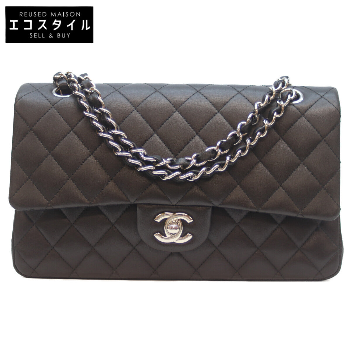 CHANEL シャネル A01112 14番 黒 ﾗﾑ ｼﾙﾊﾞｰ金具 Wﾌﾗｯﾌﾟ ﾏﾄﾗｯｾ25 ショルダーバッグ