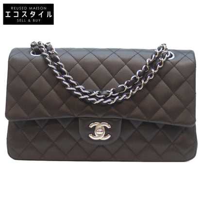 CHANEL シャネル A01112 14番 黒 ﾗﾑ ｼﾙﾊﾞｰ金具 Wﾌﾗｯﾌﾟ ﾏﾄﾗｯｾ25 ショルダーバッグ