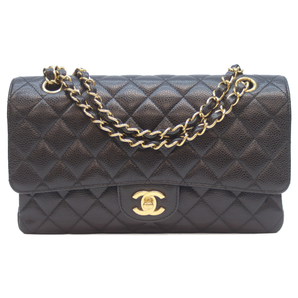 CHANEL シャネル 23番 A01112 黒 ｷｬﾋﾞｱ G金具 ﾏﾄﾗｯｾ25 ショルダーバッグ