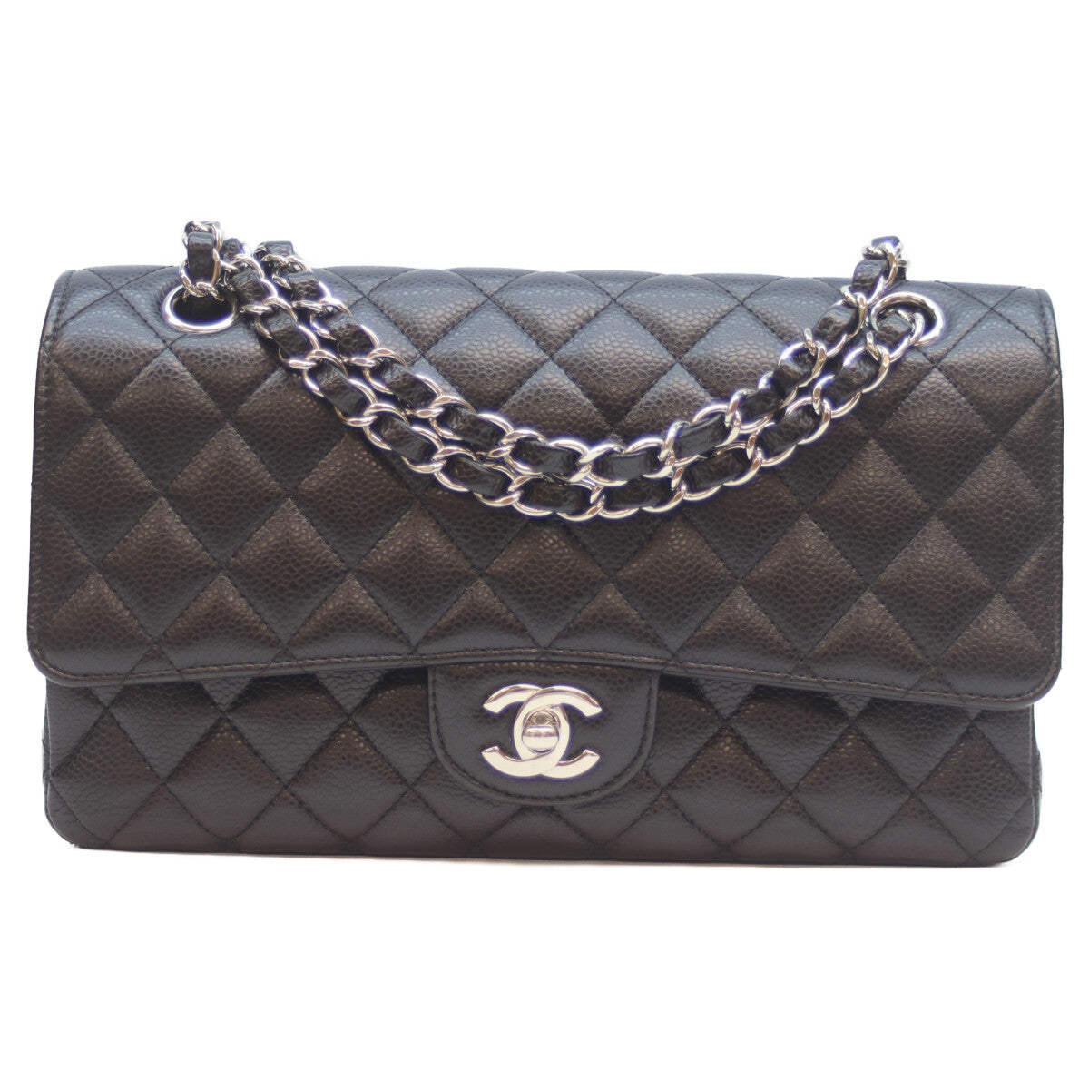 CHANEL シャネル 21番 A01112 黒 ｷｬﾋﾞｱ ｼﾙﾊﾞｰ金具 ﾏﾄﾗｯｾ25 ショルダーバッグ