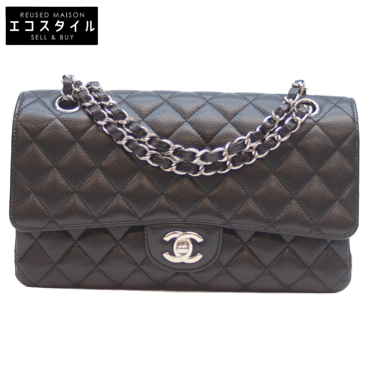 CHANEL シャネル 21番 A01112 黒 ｷｬﾋﾞｱ ｼﾙﾊﾞｰ金具 ﾏﾄﾗｯｾ25 ショルダーバッグ