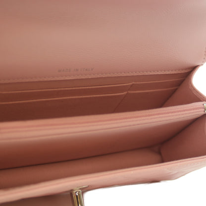 CHANEL シャネル 25SS AP4498 ﾋﾟﾝｸ ｷｬﾋﾞｱ ｼﾙﾊﾞｰ金具 ﾄｯﾌﾟﾊﾝﾄﾞﾙ ﾁｪｰﾝｸﾗｯﾁｼｮﾙﾀﾞｰ ショルダーバッグ