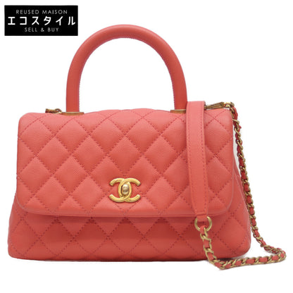 CHANEL シャネル 27番 A92990 ﾋﾟﾝｸ ｷｬﾋﾞｱ G金具 ｺｺﾊﾝﾄﾞﾙXS 24 ショルダーバッグ