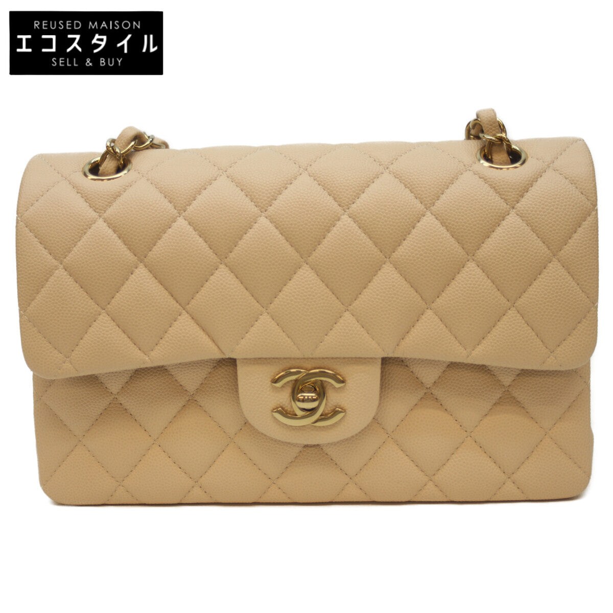 CHANEL シャネル A01113 ﾍﾞｰｼﾞｭ ｷｬﾋﾞｱ G金具 Wﾌﾗｯﾌﾟ ﾏﾄﾗｯｾ23 ショルダーバッグ