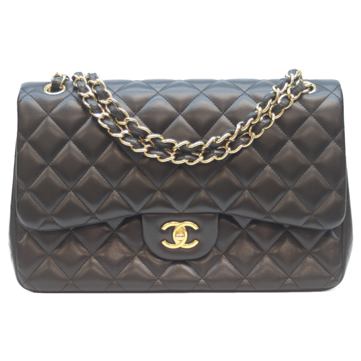 CHANEL シャネル 17番 A58600 黒 ﾗﾑ G金具 Wﾌﾗｯﾌﾟ ﾃﾞｶﾏﾄﾗｯｾ30 ショルダーバッグ