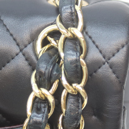 CHANEL シャネル 17番 A58600 黒 ﾗﾑ G金具 Wﾌﾗｯﾌﾟ ﾃﾞｶﾏﾄﾗｯｾ30 ショルダーバッグ