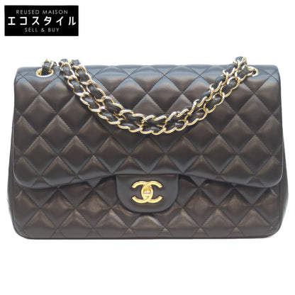 CHANEL シャネル 17番 A58600 黒 ﾗﾑ G金具 Wﾌﾗｯﾌﾟ ﾃﾞｶﾏﾄﾗｯｾ30 ショルダーバッグ