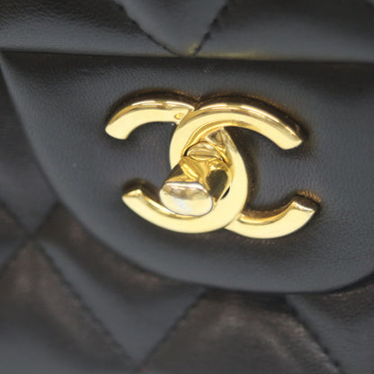 CHANEL シャネル 17番 A58600 黒 ﾗﾑ G金具 Wﾌﾗｯﾌﾟ ﾃﾞｶﾏﾄﾗｯｾ30 ショルダーバッグ