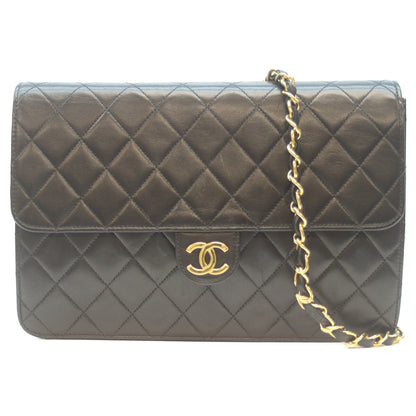 CHANEL シャネル 4番 A03570 黒 G金具 ﾌﾟｯｼｭﾛｯｸ ﾏﾄﾗｯｾ25 ｼﾝｸﾞﾙﾌﾗｯﾌﾟ ﾁｪｰﾝｼｮﾙﾀﾞｰﾊﾞｯｸﾞ ショルダーバッグ