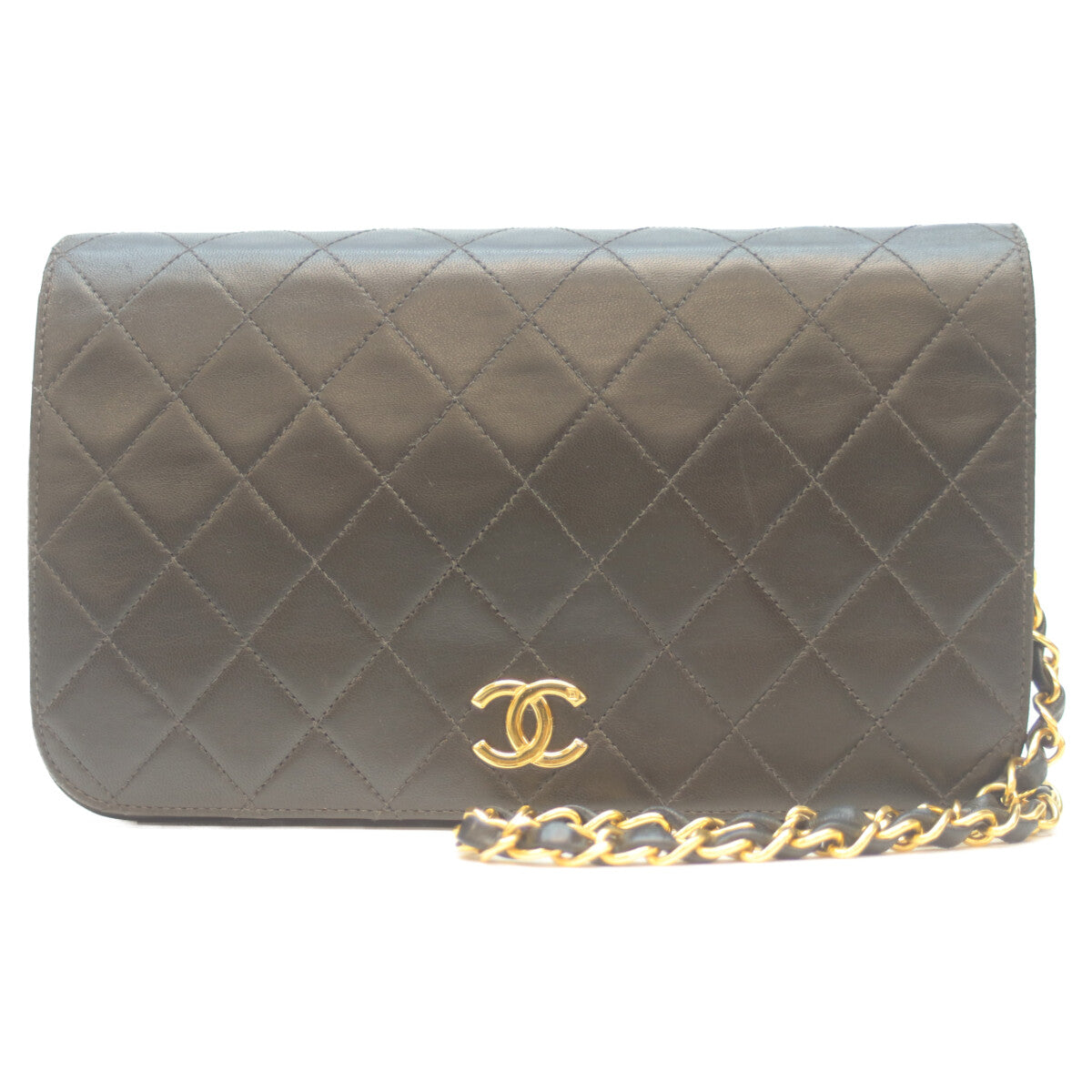 CHANEL シャネル 4番 A03568 黒 ﾗﾑ ｼﾝｸﾞﾙﾌﾙﾌﾗｯﾌﾟ G金具 ﾌﾟｯｼｭﾛｯｸ ﾏﾄﾗｯｾ23 ショルダーバッグ