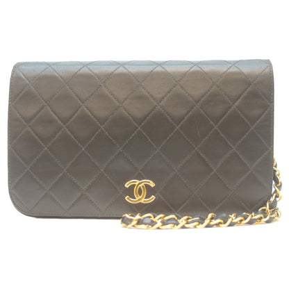 CHANEL シャネル 4番 A03568 黒 ﾗﾑ ｼﾝｸﾞﾙﾌﾙﾌﾗｯﾌﾟ G金具 ﾌﾟｯｼｭﾛｯｸ ﾏﾄﾗｯｾ23 ショルダーバッグ