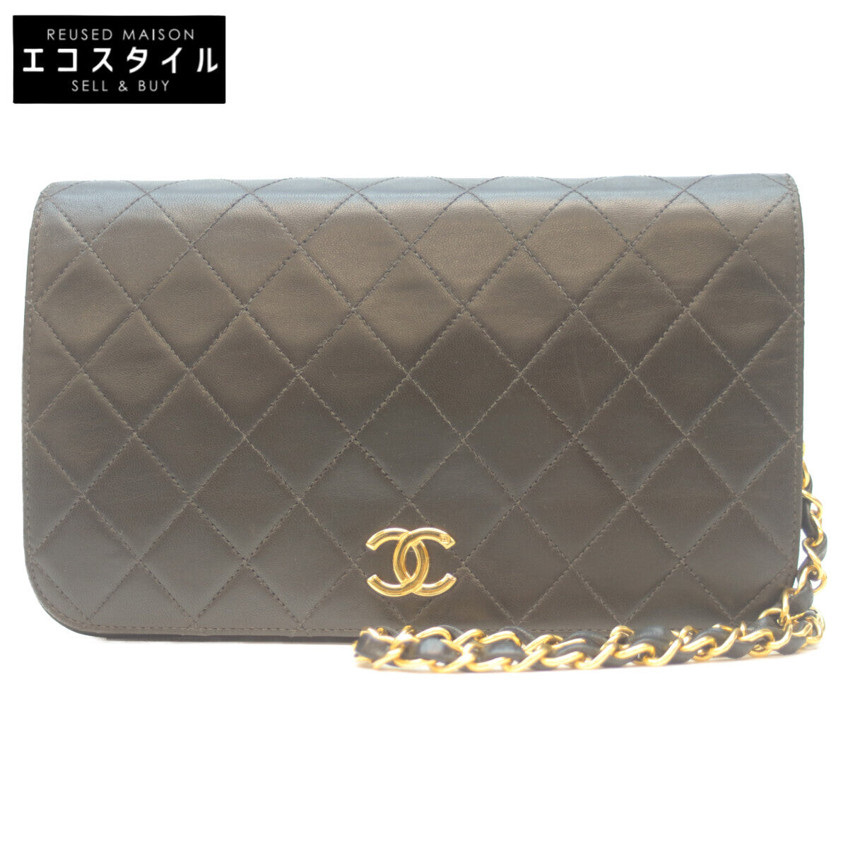 CHANEL シャネル 4番 A03568 黒 ﾗﾑ ｼﾝｸﾞﾙﾌﾙﾌﾗｯﾌﾟ G金具 ﾌﾟｯｼｭﾛｯｸ ﾏﾄﾗｯｾ23 ショルダーバッグ