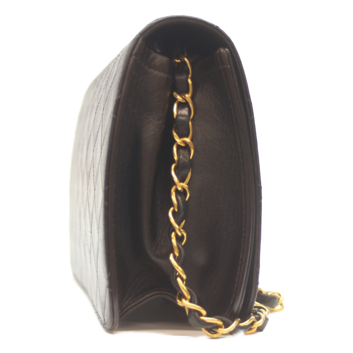 CHANEL シャネル 4番 A03568 黒 ﾗﾑ ｼﾝｸﾞﾙﾌﾙﾌﾗｯﾌﾟ G金具 ﾌﾟｯｼｭﾛｯｸ ﾏﾄﾗｯｾ23 ショルダーバッグ