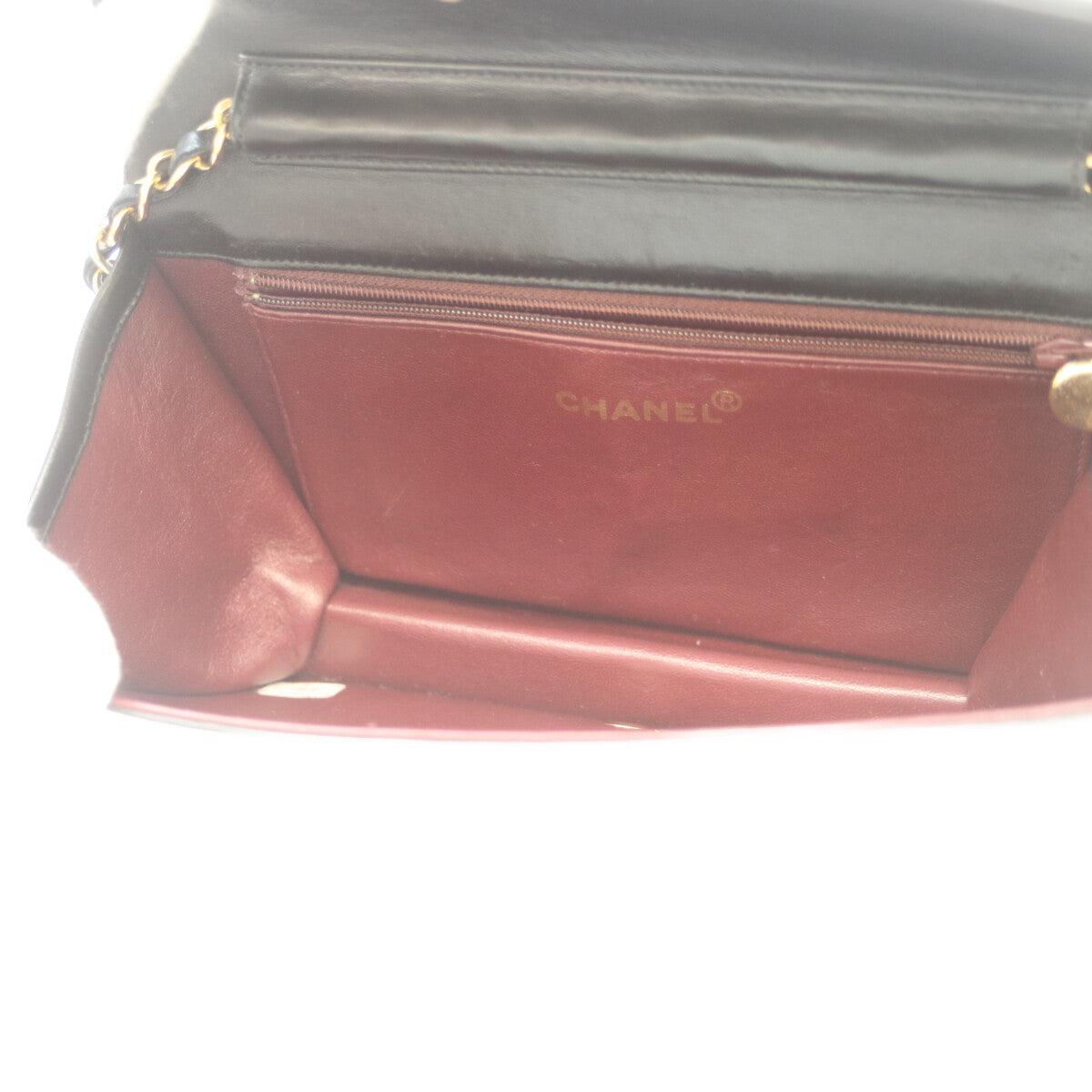 CHANEL シャネル 4番 A03568 黒 ﾗﾑ ｼﾝｸﾞﾙﾌﾙﾌﾗｯﾌﾟ G金具 ﾌﾟｯｼｭﾛｯｸ ﾏﾄﾗｯｾ23 ショルダーバッグ