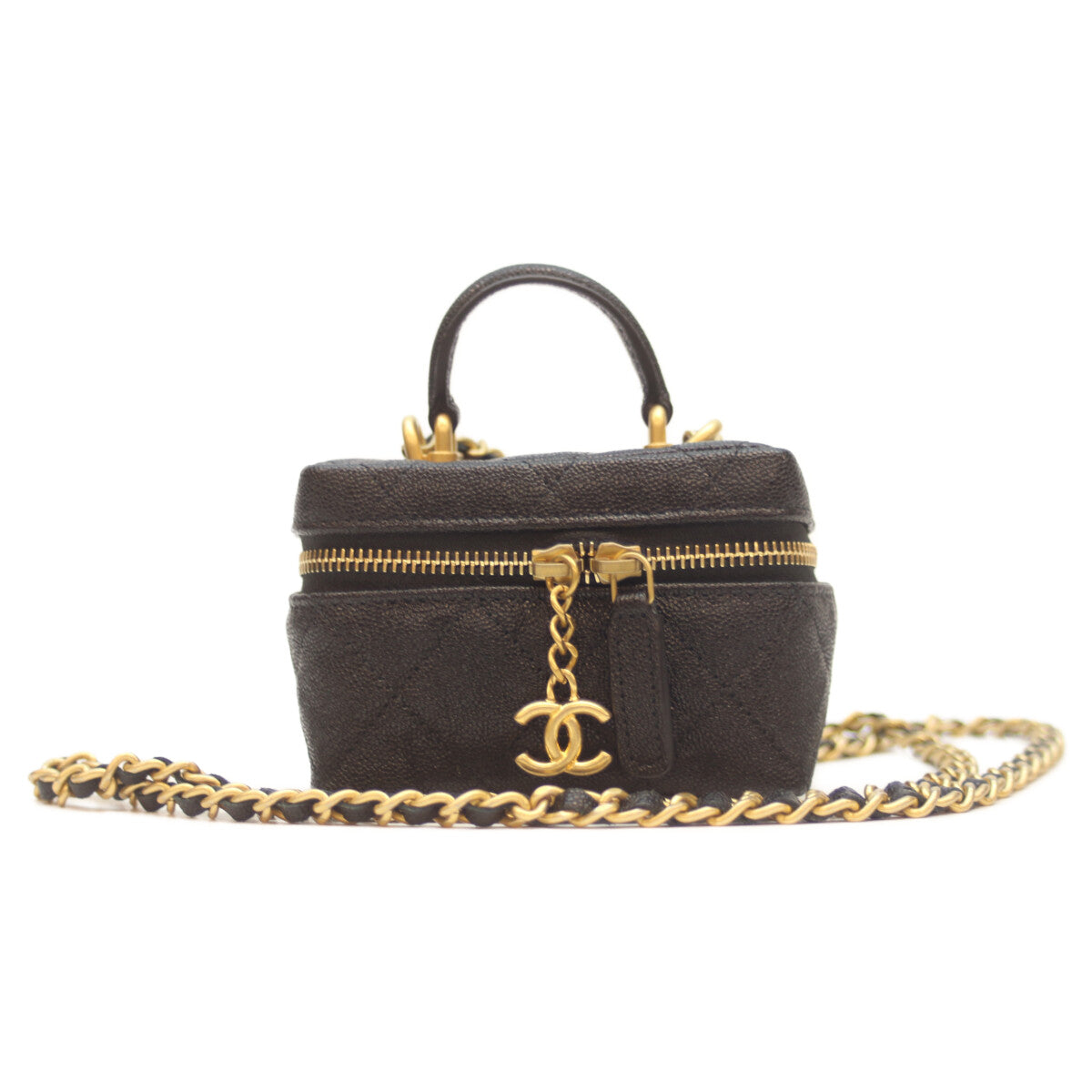 CHANEL シャネル 31番 AP2194 黒 ｷｬﾋﾞｱ G金具 ﾄｯﾌﾟﾊﾝﾄﾞﾙ ﾐﾆﾊﾞﾆﾃｨｼｮﾙﾀﾞｰ ショルダーバッグ