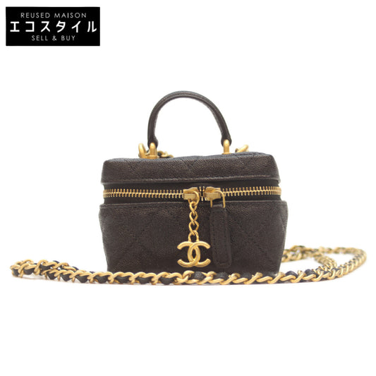 CHANEL シャネル 31番 AP2194 黒 ｷｬﾋﾞｱ G金具 ﾄｯﾌﾟﾊﾝﾄﾞﾙ ﾐﾆﾊﾞﾆﾃｨｼｮﾙﾀﾞｰ ショルダーバッグ