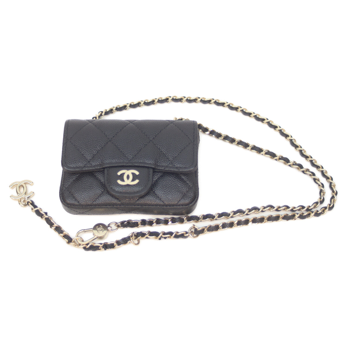 CHANEL シャネル 31番 AP1952 黒 ｷｬﾋﾞｱ G金具 ﾐﾆﾍﾞﾙﾄﾊﾞｯｸﾞ ショルダーバッグ