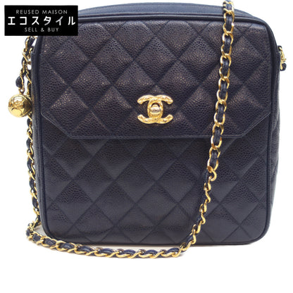CHANEL シャネル 2番 ﾈｲﾋﾞｰ G金具 ｷｬﾋﾞｱ 外ﾎﾟｹｯﾄ ｺｺﾎﾞｰﾙ ｽｸｴｱﾁｪｰﾝｼｮﾙﾀﾞｰ ショルダーバッグ