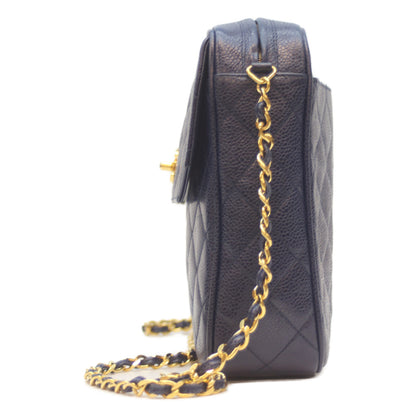 CHANEL シャネル 2番 ﾈｲﾋﾞｰ G金具 ｷｬﾋﾞｱ 外ﾎﾟｹｯﾄ ｺｺﾎﾞｰﾙ ｽｸｴｱﾁｪｰﾝｼｮﾙﾀﾞｰ ショルダーバッグ