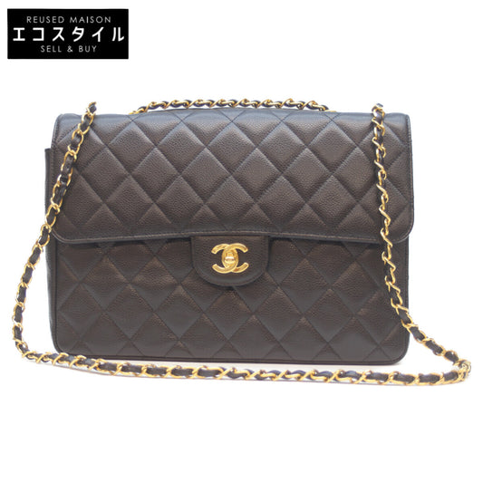 CHANEL シャネル 18番 A28600 黒 ｷｬﾋﾞｱ G金具 ﾃﾞｶﾏﾄﾗｯｾ30 ｼﾝｸﾞﾙﾌﾗｯﾌﾟ ﾁｪｰﾝｼｮﾙﾀﾞｰ ショルダーバッグ